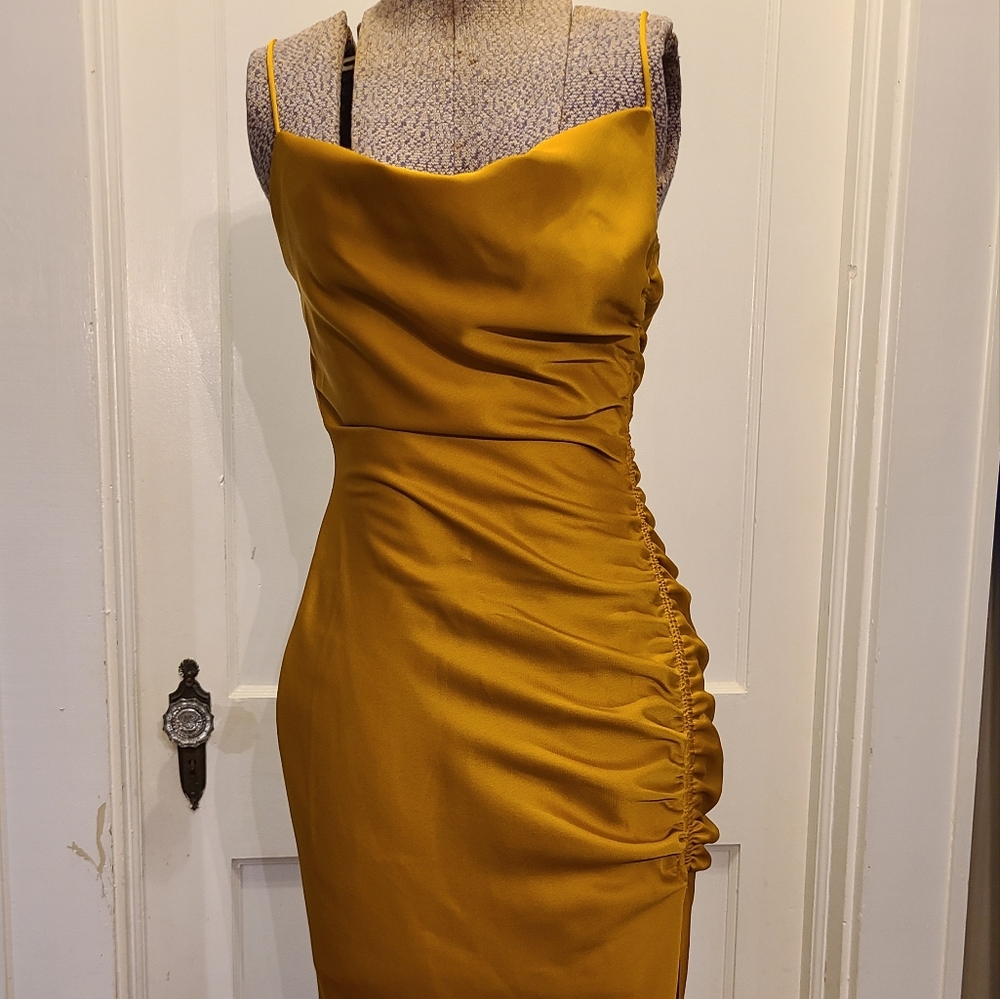 Anthropologie‎ BHLDN Gold gown size 0